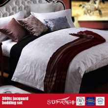 300TC Jacquard en gros ensemble de literie Hotel New Bed Sheet Design